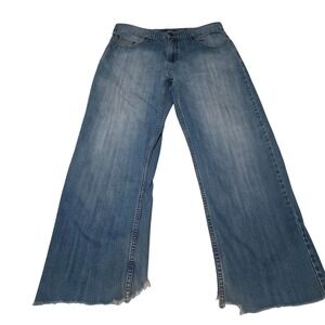 Anchor Blue Jeans Mens 34x32 Blue Denim Loose Fit Baggy Straight Leg Medium Wash